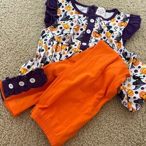 Halloween Pumpkin Kids Costume Set - Orange and Purple